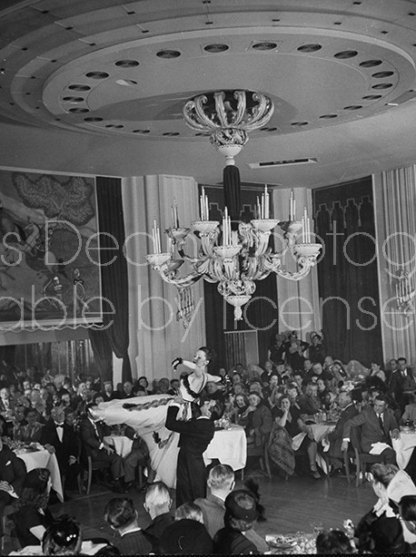 A view of the Demarco Dancers performing for an unidentified function.