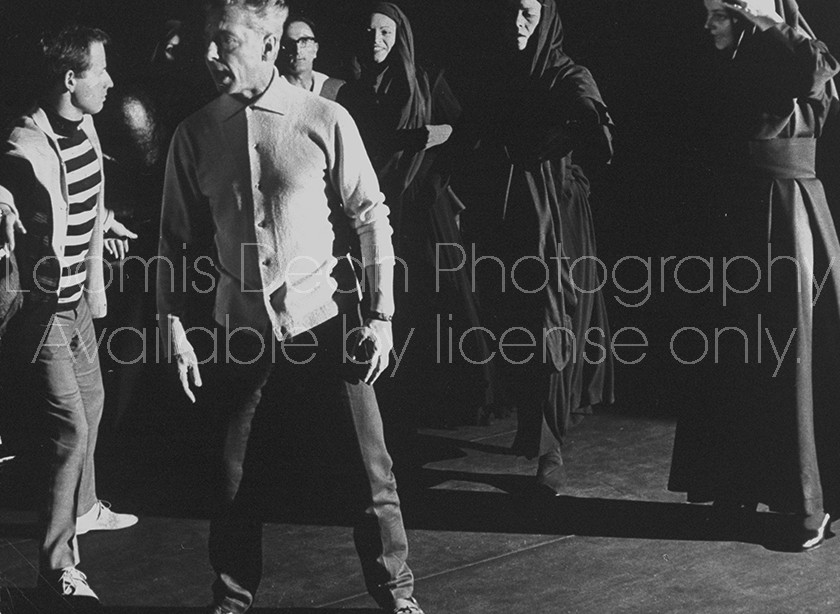 Conductor, Herbert Von Karajan (2L), while directing during rehearsal for up comming opera "Elektra."