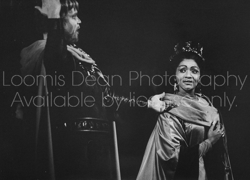 American opera singer Grace Bumbry (R) performing in an opera.