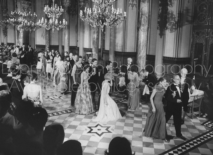 German Honenzollern Prince Louis Ferdinand & wife (R bowing), during their 25th wedding anniv. celebration.