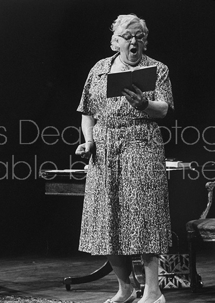 Actress Margaret Rutherford reading poetry at Chicester's Festival Theatre.