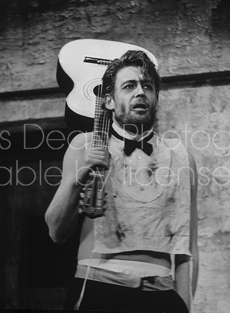 Actor Peter O'Toole performing in scene from the play "Baal."
