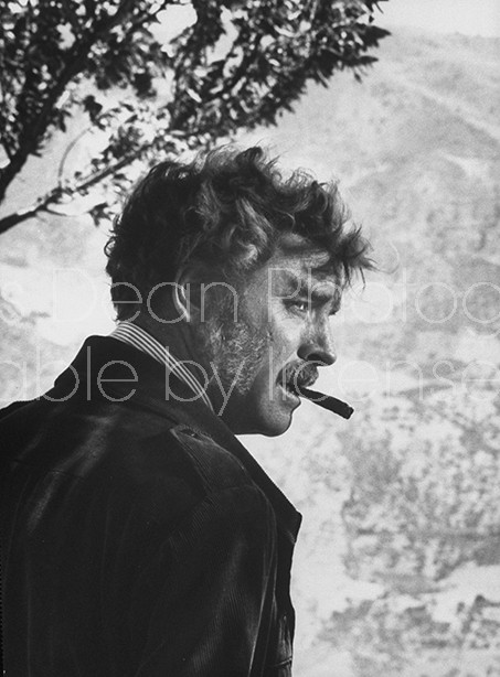 Actor Burt Lancaster during filming of the "The Leopard."