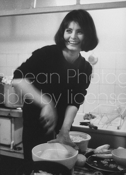 Actress Sophie Loren, attending the Spaghetti and Twist party Life Magazine photographer Loomis Dean's Paris apartment.