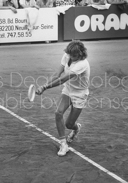 Tennis player Bjorn Borg playing a game of tennis.