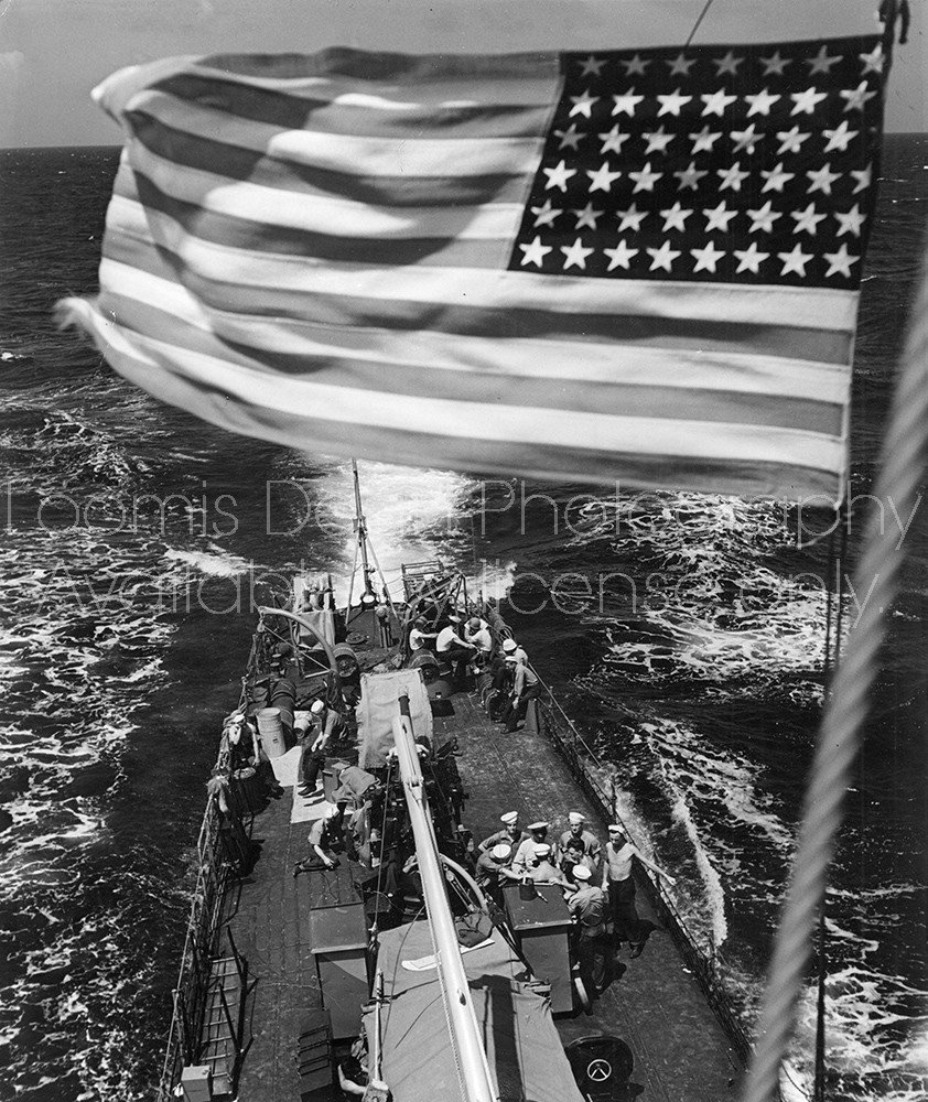 US FLAG ON NAVY SHIP S 137 