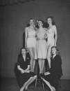 Girls from Harvard competing in a beauty contest.