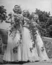 Bridesmaids standing together at West Point wedding ceremony.