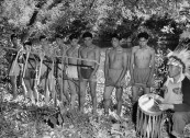 Group of Cherokee Indians who enjoy playing the game of stickball.