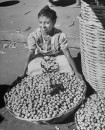 A young lady selling produce at the Toluca Market.