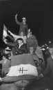 French crowd demonstrating for Charles de Gaulle.