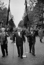 Parade of World War II vets in Paris demonstrating against Charles de Gaulle.