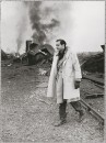 Director John Frankenheimer, on location for explosion scene in film "The Train".