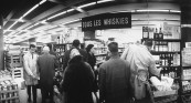 Whiskey counter at "Inoo-France" supermarket.