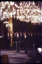 French Presidential Inauguration ceremonies for Charles de Gaulle in the Salle des Fetes, Elysee Palace.  Rene Coty looks on.