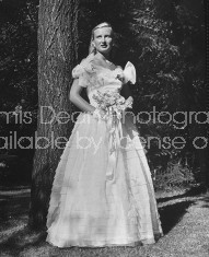 Debutante Betty Scudder wearing a long flowing dress.