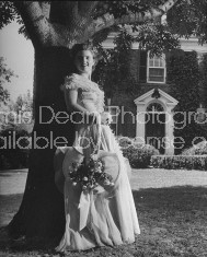 Debutante Jane Lambert wearing a long flowing dress.