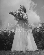 Debutante Mary Prince Goodbar wearing a long flowing dress.