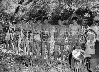 Group of Cherokee Indians who enjoy playing the game of stickball.