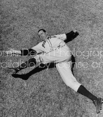 Pittsburg Pirates baseballl player Hank Greenberg doing calisthenics exercises.