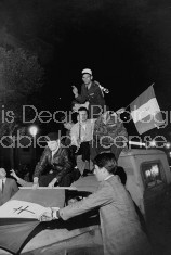 Crowd demonstrating in Paris for Charles de Gaulle.