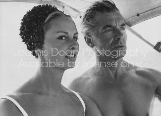Conductor, Herbert Von Karajan & wife Eliette, vacationing in St. Tropez.