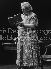 Actress Margaret Rutherford reading poetry at Chicester's Festival Theatre.