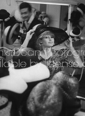 Actress Brigitte Bardot shopping for hats.