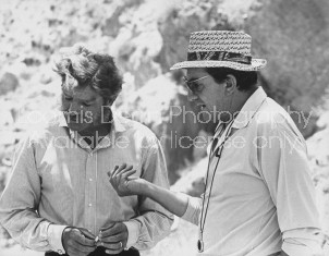 (L-R) Actor Burt Lancaster taking direction from Luchino Visconti  during filming of the movie "The Leopard."
