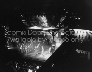 A dark scene from the London play "The Blitz".
