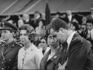 Crown Prince Constantine II (L), Princess Irene (2R), Princess Sophie (2R), and Juan Carlos at Athens race track.