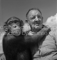 RINGLING CIRCUS CHIMP AND TRAINER 